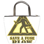 Save a fuse blow an electrician Bucket Bags Back