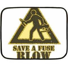 Save A Fuse Blow An Electrician Fleece Blanket (mini) by FunnyShirtsAndStuff