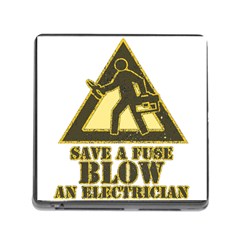 Save A Fuse Blow An Electrician Memory Card Reader (square) by FunnyShirtsAndStuff