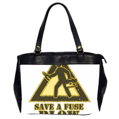 Save A Fuse Blow An Electrician Office Handbags (2 Sides)  by FunnyShirtsAndStuff