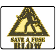 Save A Fuse Blow An Electrician Fleece Blanket (medium)  by FunnyShirtsAndStuff