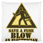 Save a fuse blow an electrician Standard Flano Cushion Case (Two Sides) Front