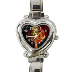 Funny Giraffe With Helmet Heart Italian Charm Watch by FantasyWorld7