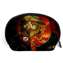 Funny Giraffe With Helmet Accessory Pouches (large)  by FantasyWorld7