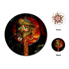 Funny Giraffe With Helmet Playing Cards (round)  by FantasyWorld7