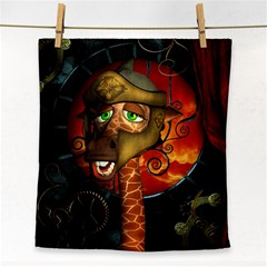 Funny Giraffe With Helmet Face Towel by FantasyWorld7