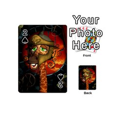 Funny Giraffe With Helmet Playing Cards 54 (mini)  by FantasyWorld7