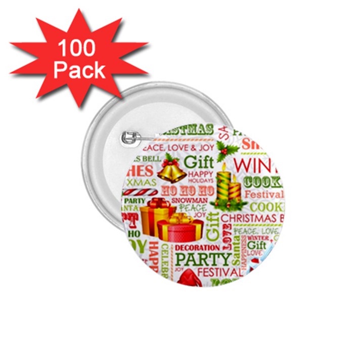 The Joys Of Christmas 1.75  Buttons (100 pack) 