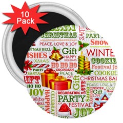 The Joys Of Christmas 3  Magnets (10 Pack)  by allthingseveryone