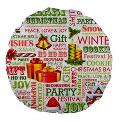 The Joys Of Christmas Large 18  Premium Round Cushions by allthingseveryone