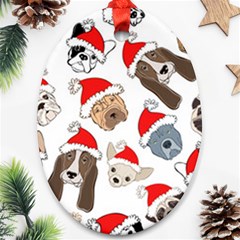 Christmas Puppies Ornament (oval) by allthingseveryone