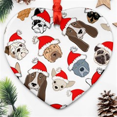 Christmas Puppies Ornament (heart) by allthingseveryone