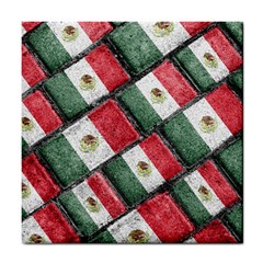 Mexican Flag Pattern Design Tile Coasters by dflcprints