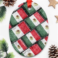 Mexican Flag Pattern Design Ornament (oval) by dflcprints