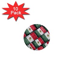 Mexican Flag Pattern Design 1  Mini Buttons (10 Pack)  by dflcprints