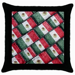 Mexican Flag Pattern Design Throw Pillow Case (black) by dflcprints