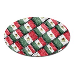 Mexican Flag Pattern Design Oval Magnet by dflcprints