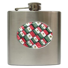 Mexican Flag Pattern Design Hip Flask (6 Oz) by dflcprints