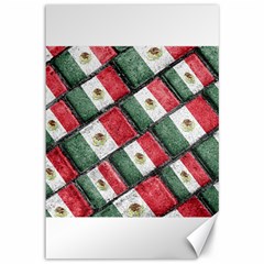 Mexican Flag Pattern Design Canvas 12  X 18   by dflcprints