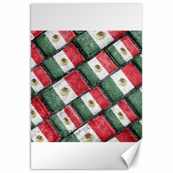 Mexican Flag Pattern Design Canvas 24  x 36 