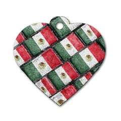 Mexican Flag Pattern Design Dog Tag Heart (one Side) by dflcprints