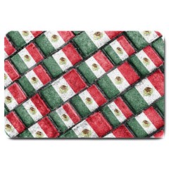 Mexican Flag Pattern Design Large Doormat  by dflcprints