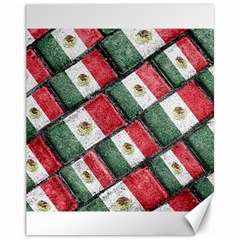 Mexican Flag Pattern Design Canvas 11  X 14   by dflcprints