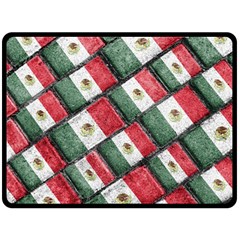 Mexican Flag Pattern Design Double Sided Fleece Blanket (large)  by dflcprints