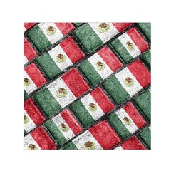 Mexican Flag Pattern Design Small Satin Scarf (square) by dflcprints