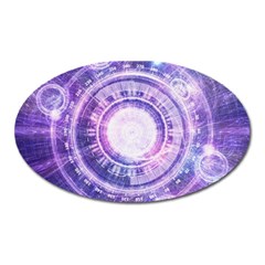 Blue Fractal Alchemy Hud For Bending Hyperspace Oval Magnet by jayaprime