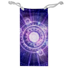 Blue Fractal Alchemy Hud For Bending Hyperspace Jewelry Bag by jayaprime