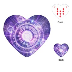 Blue Fractal Alchemy Hud For Bending Hyperspace Playing Cards (heart)  by jayaprime