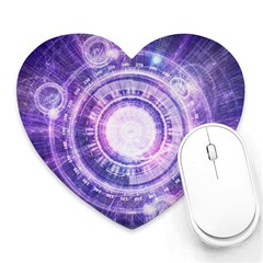 Blue Fractal Alchemy Hud For Bending Hyperspace Heart Mousepads by jayaprime