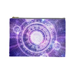 Blue Fractal Alchemy Hud For Bending Hyperspace Cosmetic Bag (large)  by jayaprime