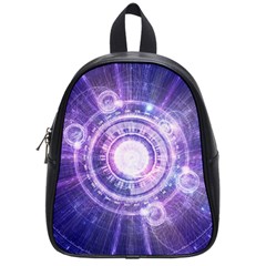 Blue Fractal Alchemy Hud For Bending Hyperspace School Bag (small) by jayaprime