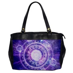 Blue Fractal Alchemy Hud For Bending Hyperspace Office Handbags by jayaprime