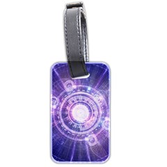 Blue Fractal Alchemy Hud For Bending Hyperspace Luggage Tags (two Sides) by jayaprime