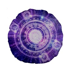 Blue Fractal Alchemy HUD for Bending Hyperspace Standard 15  Premium Round Cushions