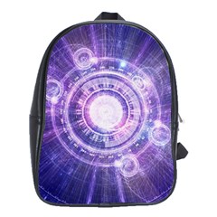 Blue Fractal Alchemy Hud For Bending Hyperspace School Bag (xl) by jayaprime