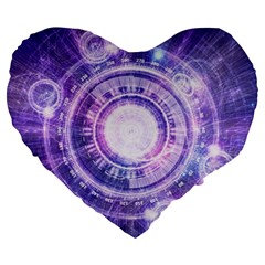 Blue Fractal Alchemy HUD for Bending Hyperspace Large 19  Premium Heart Shape Cushions