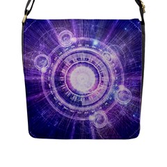 Blue Fractal Alchemy Hud For Bending Hyperspace Flap Messenger Bag (l)  by jayaprime