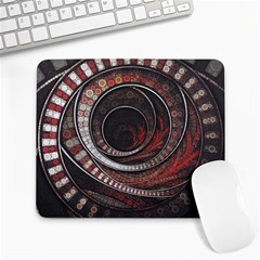 The Thousand And One Rings Of The Fractal Circus Large Mousepads by jayaprime