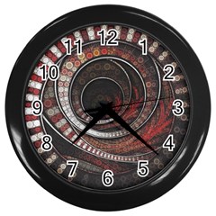 The Thousand And One Rings Of The Fractal Circus Wall Clocks (black) by jayaprime