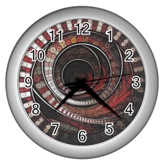 The Thousand And One Rings Of The Fractal Circus Wall Clocks (silver) 