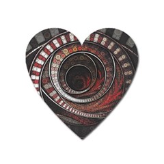 The Thousand And One Rings Of The Fractal Circus Heart Magnet by jayaprime