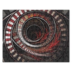 The Thousand And One Rings Of The Fractal Circus Rectangular Jigsaw Puzzl by jayaprime