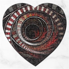 The Thousand And One Rings Of The Fractal Circus Jigsaw Puzzle (heart) by jayaprime