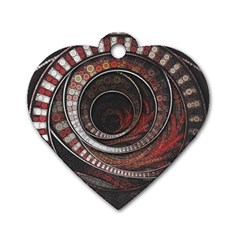 The Thousand And One Rings Of The Fractal Circus Dog Tag Heart (two Sides) by jayaprime