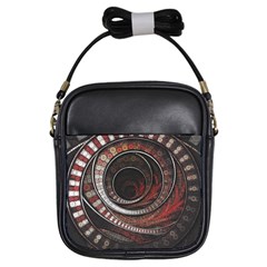 The Thousand And One Rings Of The Fractal Circus Girls Sling Bags by jayaprime