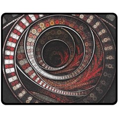 The Thousand And One Rings Of The Fractal Circus Fleece Blanket (medium)  by jayaprime